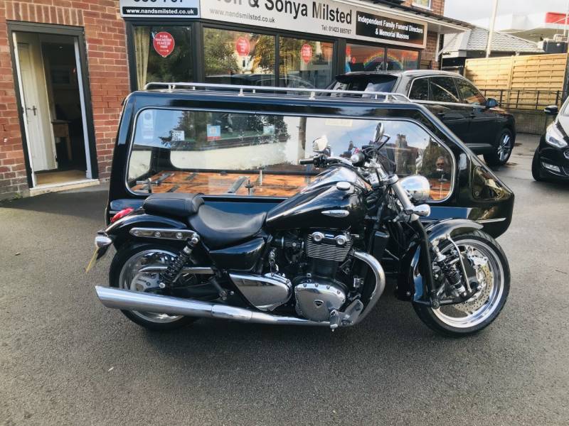 Motorbike funeral hearse